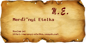 Merényi Etelka névjegykártya