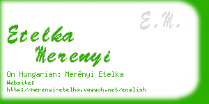 etelka merenyi business card